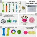 MRSOHRET 20Pcs Puppy Chew Toys for Teething, Dog Chew Toys with Rope Toy, Pet Dog Toothbrush, Treat Balls, Plush Toys and Squeaky Toys for Small Medium Dogs with Basket