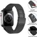 For Apple Watch Band 49mm 46mm 42mm 45mm 41mm 44mm 40mm 38mm, iWatch Bands Magnetic Metal Strap Women Men Stainless Steel Bracelet Wristband for Apple Watch Ultra/2 Band Series 10 9 8 7 SE 6 5 4 3 2 (Black)