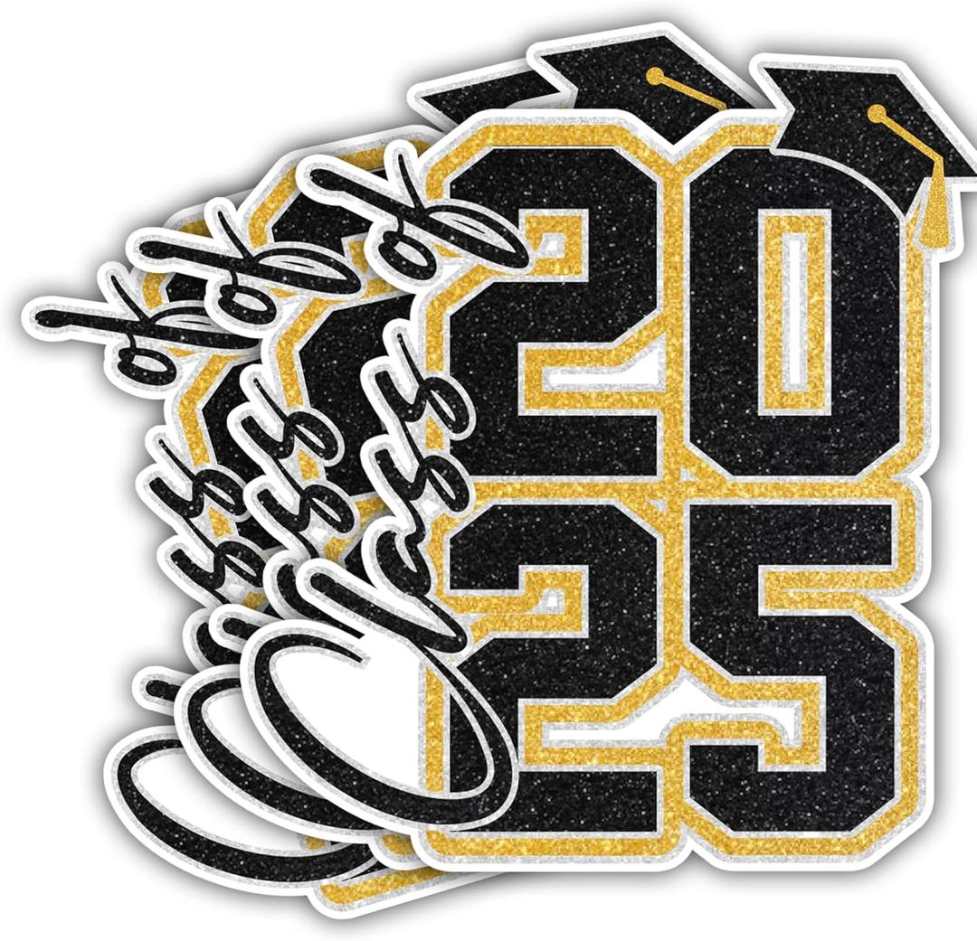 3Pcs Class of 2025 Stickers, Graduation Stickers, 2025 Graduation Gifts, Class of 2025 Decorations for Car Laptop Water Bottle, Waterproof Vinyl Sticker 3 Inches