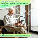 Hands-Free Floor Magnifying Glass with Light and Stand 48-LEDs Lighted Magnifying Lamp with 360 Flexible Gooseneck for Reading Close Work Repair Crafts