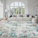 Area Rugs 8x10 Living Room: Large Soft Washable Rug Modern Abstract Anti-Skid Non-Shedding Carpet Indoor Floor Thin Carpets for Bedroom Dining Room Farmhouse Nursery Home Office Multi