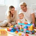 45pcs Soft Building Blocks for Toddlers - BPA-Free STEM Educational Toys Ages 18+ Months, Safe Preschool Learning Blocks for Creativity and Motor Skills Development