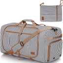 100L Travel Duffle Bag for Men, Urtala 32 Large Duffle Bag for Traveling with Shoe Compartment, Foldable Travel Duffel Bag Weekender Bag Gym Bag for Men Women Water & Tear Resistant (Stripe, 100L)