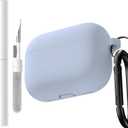 2 x Brujula Case for AirPods Pro 3 Case Silicone Protective Cover Compatible with AirPods Pro 3rd Generation 2025(Light Blue, AirPods Pro 3)