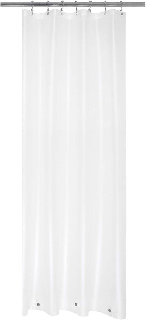 Mrs Awesome Small Stall Shower Curtain Liner 36 x 72 inch, PEVA 8G Thick & Heavy Duty, 3 Bottom Magnets, Waterproof, 36x72, Frost