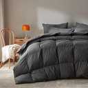 Goose Feather Down Comforter Queen Size,100% Organic Cotton Duvet Insert,All-Season Luxury Duvet Insert with Baffle Box Design, 750+Fill Power Hotel Collection Bedding Comforter (Dark Green)