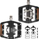 SAVADECK Mountain Bike Pedals, Dual Function Platform and SPD Pedals, Clipless Aluminum 9/16" Pedals with Cleats for Road Bike MTB Bike