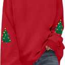 UNIQUEONE Christmas Sweatshirt Women Christmas Xmas Sweater Merry and Bright Long Sleeve Shirts Holiday Pullover Tops (Red)