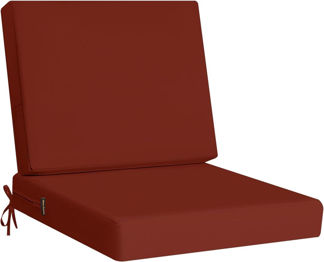 idee-home Outdoor Cushions for Patio Furniture, Outdoor Seat Cushions 24x26 Waterproof & Fade Resistant Couch Sofa Replacement Deep Couch Chair Cushion for Yard Garden Deck, Spice