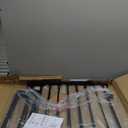 Cumbor 29.243" Baby Gate for Stairs, Wall-Mounted (Drill Required), Expandable No Bottom Bar Dog Gate, Auto Close Extra Wide Walk Thru, Pet & Toddler Proof Gate, Top & Bottom of Stairways(Black)