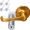 Pet Proof Door Lever Lock, Door Handle Lock Child Safety, No Adhesive Baby Proofing Door Handle Lever for Toddlers Cats Dogs (White)