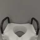 Drive Medical 2-in-1 Raised Toilet Seat with Removable Padded Arms - Elevated Bathroom Safety Support - Secure Locking Attachment - Easy Height Assistance - Durable Construction, Standard Toilets