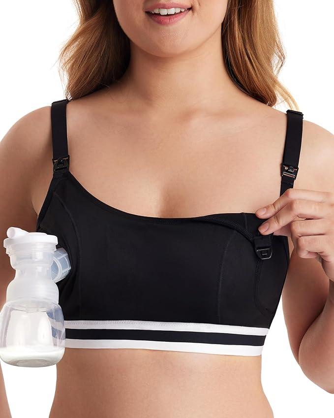 Momcozy Pumping Bra Hands Free, Breast Pump Bra with Widened Band, Pumping Nursing Bra in One, Adjustable Straps Black, 3XL Momcozy Pumping Bra Hands Free, Breast Pump Bra with Widened Band, Pumping Nursing Bra in One, Adjustable Straps Black, 3XL