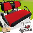 10L0L Golf Cart Seat Covers Kit - Universal Fit for EZGO TXT/RXV Front Seats | Breathable Mesh Fabric | Easy Installation | Red & Black (No Staples Required)​​