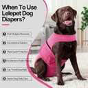 Lelepet Dog Diapers Female Washable, Reusable Puppy Doggie Pet Panties for Dogs in Heat, Adjustable Dog Diapers with Suspenders for Small Medium Large Dogs in Heat, Period, Incontinence, Pink M