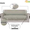 Easy-Going Reversible Loveseat Couch Cover for 2 Cushion Couch Sofa Cover for Dogs Water Resistant Furniture Protector with Foam Sticks Elastic Straps for Pet (Loveseat, Beige/Beige)