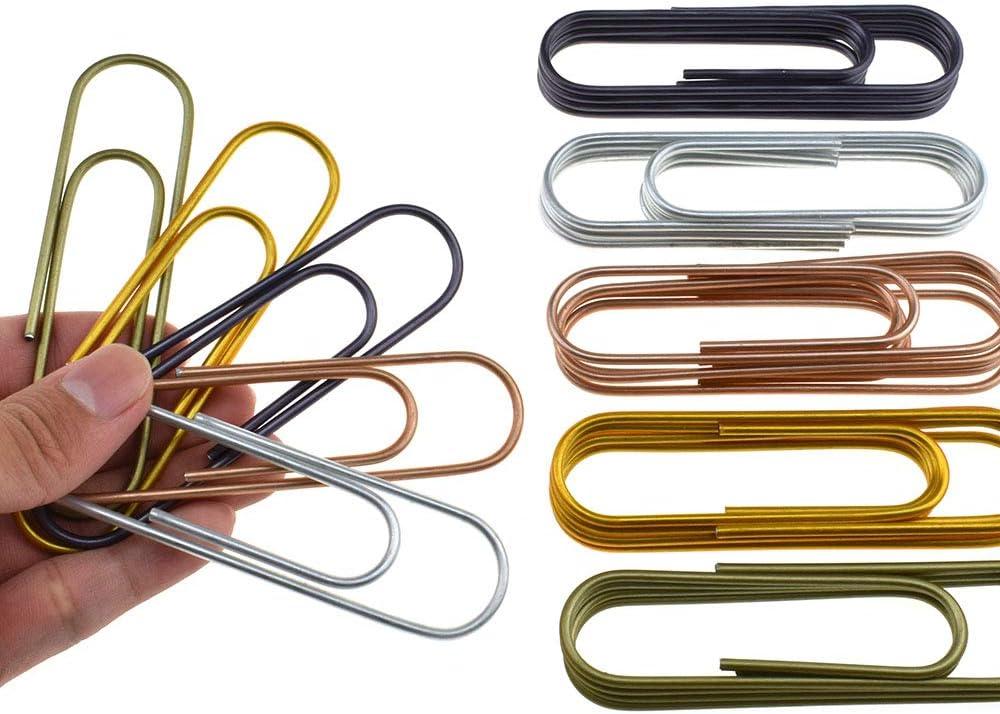 HAHIYO Paperclips 4" (100mm) Extra Large Paper Clips Sturdy Bright Assorted Colors Vinyl Coated Prevent Scratching Tearing The Pages for Bookmark Organize Home Office School, 25 Pack