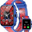 Smart Watch for Kids Boys Age 5-12, Ai Functions Games HD Touch Screen Watches with Video Camera Music Player Pedometer Heart Rate Sleep Tracker Christmas Birthday Gifts for Boys (Blue and Red, 1.85")