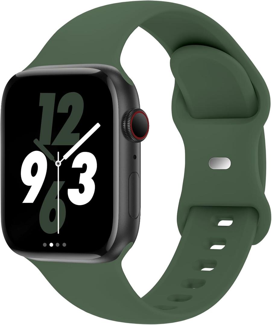 Sport Band Compatible with Apple Watch 38mm 40mm 41mm 42mm 44mm 45mm 46mm 49mm, Replacement Soft Silicone Strap Wristbands for iWatch Series 11/10/9/8/7/6/5/4/3/2/1 Ultra SE Women Men, Clover Size: 38/40/41/42mm(series 11 10) S/M