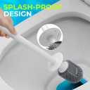 Silicone Toilet Brush, L-Shaped Toilet Brush and Holder Set, Bathroom Toilet Brush with Long Non-Slip Handle, Wall Mounted or Floor Standing Design, for Home and RV Use