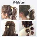 4 Pcs Ponytail Holder Hair Clips High Ponytail Buckle Hair Cuff Metal Long Hair Horsetail Hair Ties Decorative Strong Hold French Fine Hair Jaw Clips Accessories for Women(Gold, Silver)