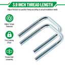 4 Pack Square U Bolt for 3 Inch Wide Leaf Spring, Galvanized Steel U Bolt Brackets with Plates, 5" Long x 3-1/8" Wide x 5/8" Diameter, Fit for Truck, Trailer and Boat