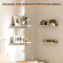Upsimples Floating Shelves for Wall, Wall Shelves for Decor Storage Set of 6, Wall Mounted Wood Shelf for Bedroom, Living Room, Bathroom, Kitchen, Picture Ledge Shelf, Rustic White