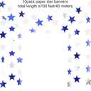 Patelai Glitter Star Garland Banner 2026 Graduation Decor 130 Feet Star Hanging Banner Twinkle Backdrop for Party Birthday Classroom Wedding Supplies(Ocean Blue, Glitter Silver)