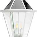 LUTEC LED Post Solar Light Outdoor,Dusk to Dawn Vintage Street Lights, 300LM, 2700K,Cast Aluminum Solar Pole Lights for Garden Pathway Yard Exterior - White (Base Not Included) (Head)