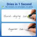 WRITECH Retractable Gel Ink Pens: 8ct Black Ink 0.5mm Fine Point Tip Click Pen for Smooth Writing Journaling Note Taking Sketching No Smudge & Smear
