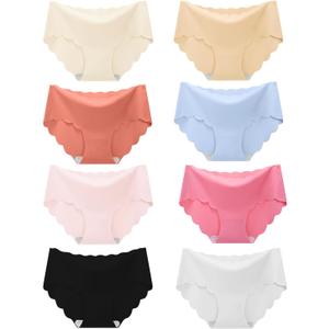 Demifill Teen Girls Seamless Underwear Tagless No Show Panties for Teens Pack of 8 Multipack, Size: 17-18 Years