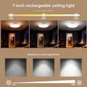 Rechargeable Ceiling Light Wireless Motion Sensor Closet Light Indoor with Remote Magnetic Ceiling Lights Battery Operated for Shower Stairs Shed Hallway Garage Pantry Porch