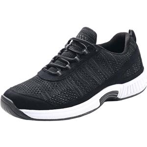 Orthofeet Men's Orthopedic Knit Lava Sneakers (13, Black)
