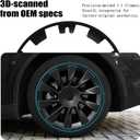 Wheel Rim Protect for Tesla Model Y 20" (2020-2024), Easy-Install Hubcaps Wheel Cover, Scratch-Resistant Car Tire Trim Rings, Stylish Design for Induction Wheels, Matte Black 4Pcs Model Y Accessories