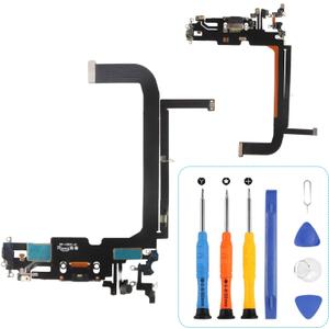 USB Charging Port Cable Replacement for iPhone 13 Pro Max Dock Connector USB Charger Board Flex Cable Assembly Accessories for iPhone 13 Pro Max Charging Cable Replacement with Repair Tools