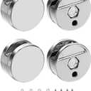 Frameless Mirror Clips - Zinc Alloy Mirror Floating Glass Clip - Round Mounted Mirrors Bracket - Bathroom Fitting Suitable 3-5mm Thick Glass- (4 Pcs) 