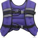 ZELUS Weighted Vest,  16lb Weight Vest with Reflective Stripe for Workout, Strength Training, Running, Fitness, Muscle Building, Weight Loss, Weightlifting, Violet(16 lb)