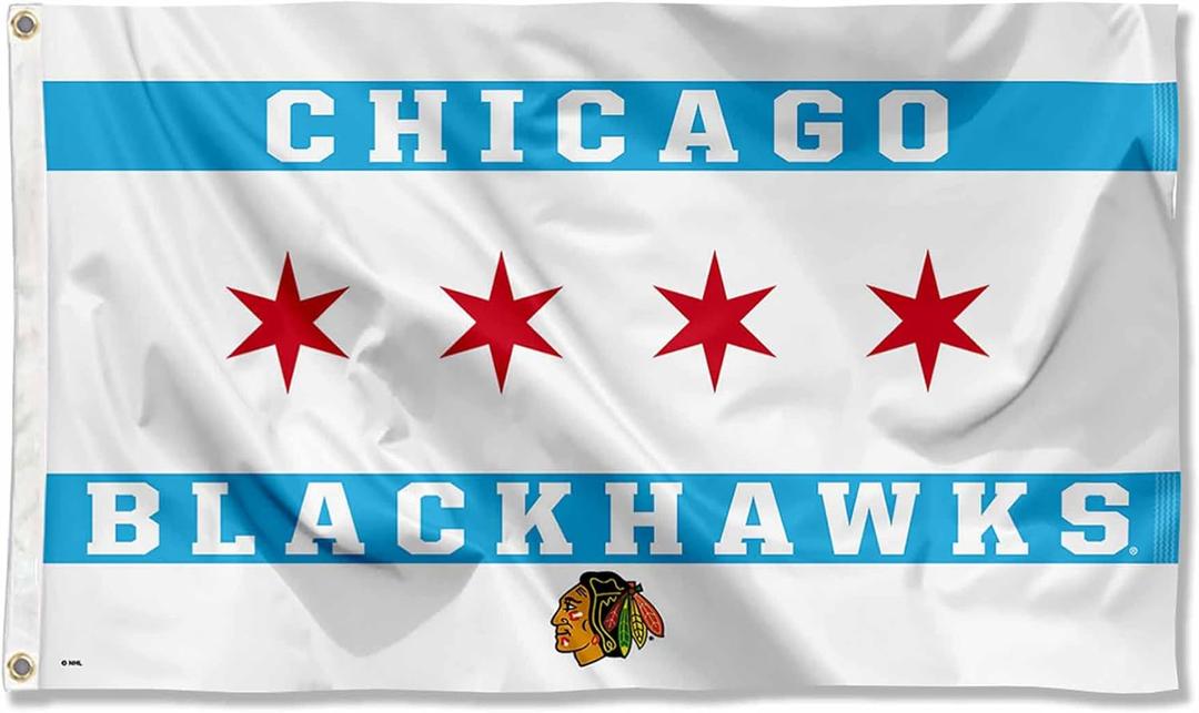 WinCraft Chicago Blackhawks City of Chicago 3x5 Feet Banner Flag