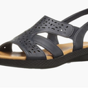 Easy Street womens BoltFlat Sandal Size 7.5, Black