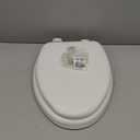 Mayfair Padded Toilet Seat with Chrome Hinges, Soft Vinyl over Wood Core Seat, Made in USA, Round, White