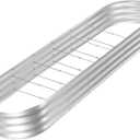 Land Guard 8ft Galvanized Raised Garden Bed Kit, Raised Garden Boxes Outdoor, Oval Metal Raised Garden Beds for Vegetables, Silver,108 Gallon Capacity(with 10 Connecting rods), 8x2x1ft