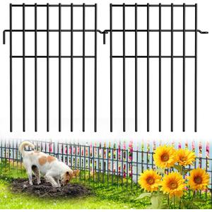 25 Pack No Dig Animal Barrier Fence, 16.7in H x 27ft (L), Rustproof Metal Garden Fence Panels for Dogs Small Animals, Durable Landscape Fence for Flower Beds and Lawns
