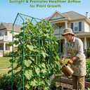 65" Cucumber Trellis for Climbing Plants Outdoor, Metal Garden Trellis for Raised Bed, Plant Support Structures with Netting for Cucumbers Tomatoes Beans Peas (50 * 17 * 65inch(L*W*H), Trellis)