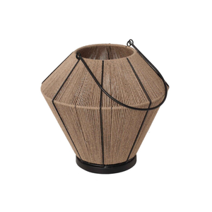 9.7 inch Metal and Jute Lantern