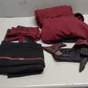 AMNPOLEN Womens Cosplay Costume Red Cloak Top Pants Full Set Adults Halloween Party Fancy Dress Up Outfits (Medium, Female)