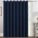 H.VERSAILTEX Blackout Patio Curtains 100 x 84 Inches for Sliding Door Extral Wide Blackout Curtain Panels Thermal Insulated Room Divider - Grommet Top, 7' Tall by 8.5' Wide - Navy Blue
