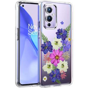 Unov Case Compatible with OnePlus 9 5G Clear with Design Soft TPU Shock Absorption Slim Embossed Pattern Protective Back Cover OnePlus 9 5G Case 6.5 inch (Very Peri Bouquet)