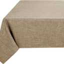 Fitable Textured Linen Tablecloth Square Washable Fabric Table Cloth for 4 Ft Card Table/Coffee Table, Kitchen Table Cover for Dining, Party, Farmhouse (Mocha, 54 x 54 Inch)