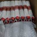 Goodluck 350 Piece Red Plastic Dinnerware Set for 50 Guests, Fancy Disposable Plates for Party, Include: 50 Dinner Plates, 50 Dessert Plates, 50 Pre Rolled Napkins with Silverware, 50 Cups