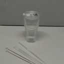 AUFXKOO 20oz Ribbed Glass Cups with Lids and Straws,1 Pack Glass Tumbler with Straw and Lid,Drinking Glasses for Iced Coffee Cups,Juice,Smoothies